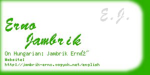 erno jambrik business card